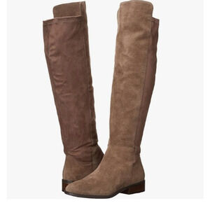 Lucky Brand Calypso Over The Knee Boots Brown/Taupe Suede Womens 7.5M New $139